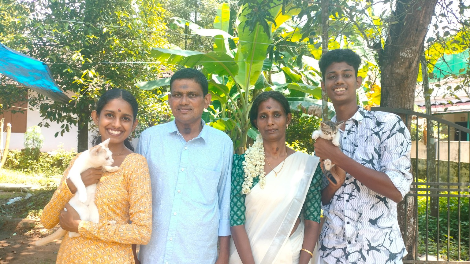 Anagha with her family outdoors